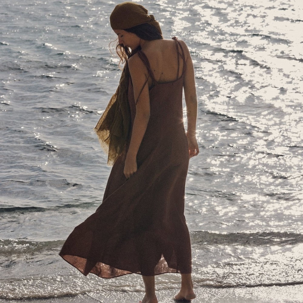 Zara Chocolate Brown Maxi Dress